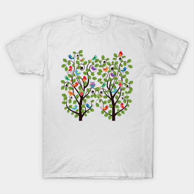 Birds on the tree T-Shirt by grafart